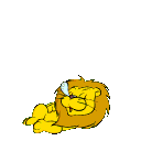 Gif animé lion couché